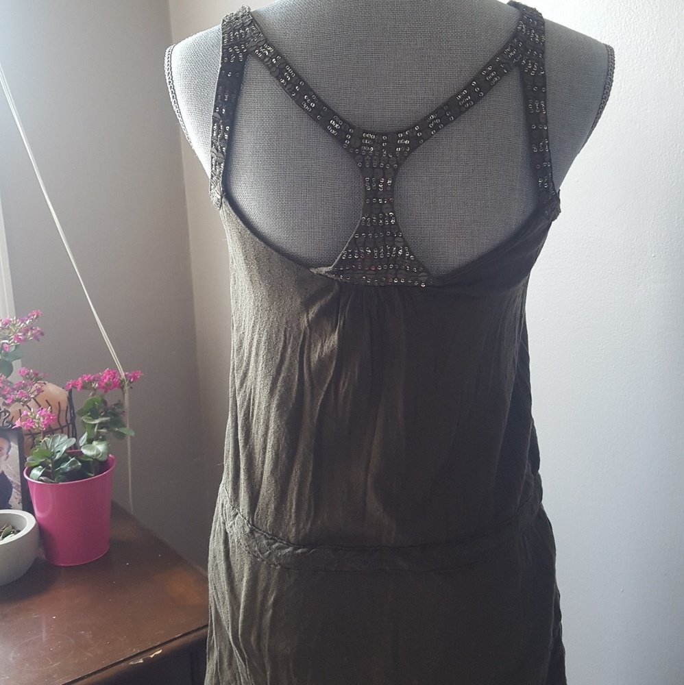 Free People Drawstring Sequins Top